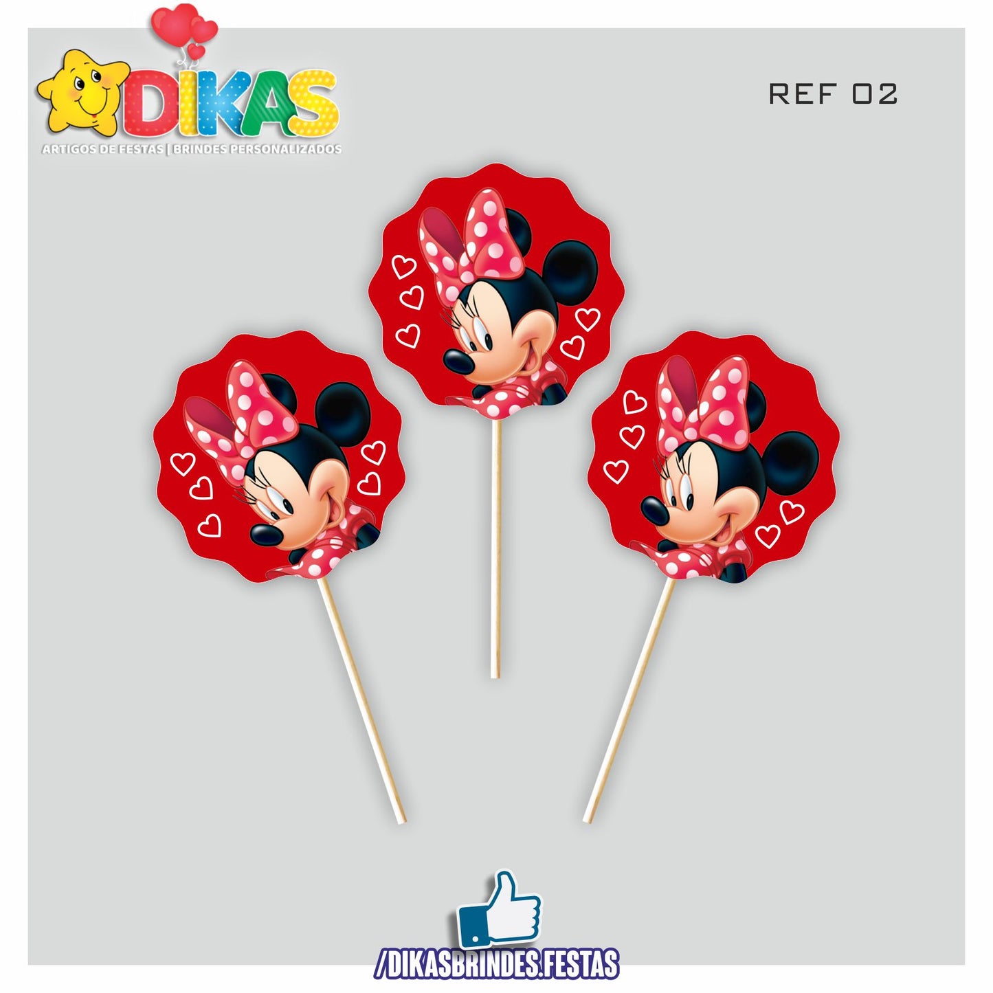 TOPPERS SIMPLES - MINNIE VERMELHA