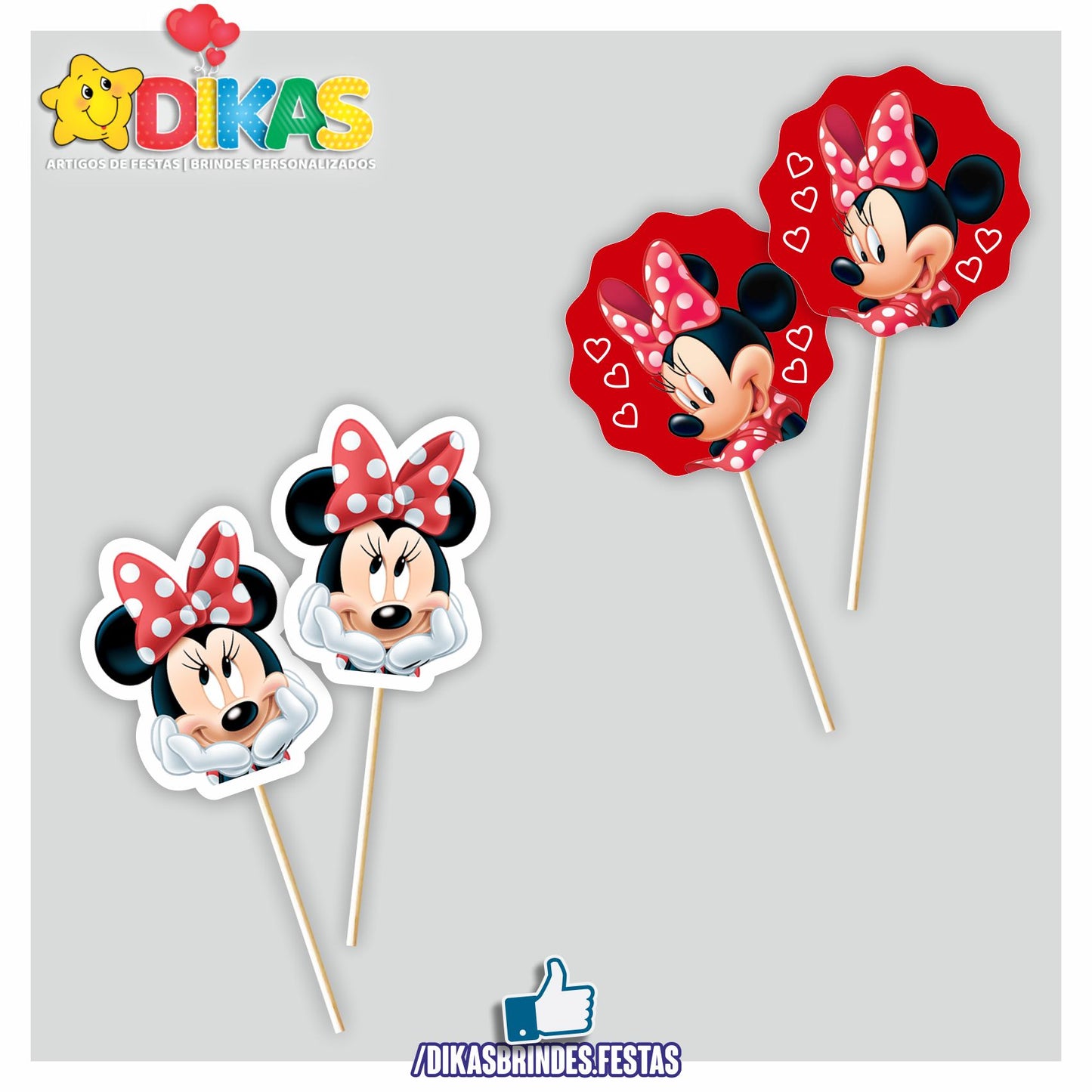 TOPPERS SIMPLES - MINNIE VERMELHA