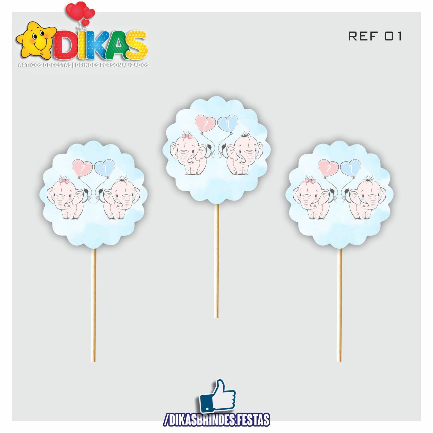 TOPPERS SIMPLES - CHÁ REVELAÇÃO