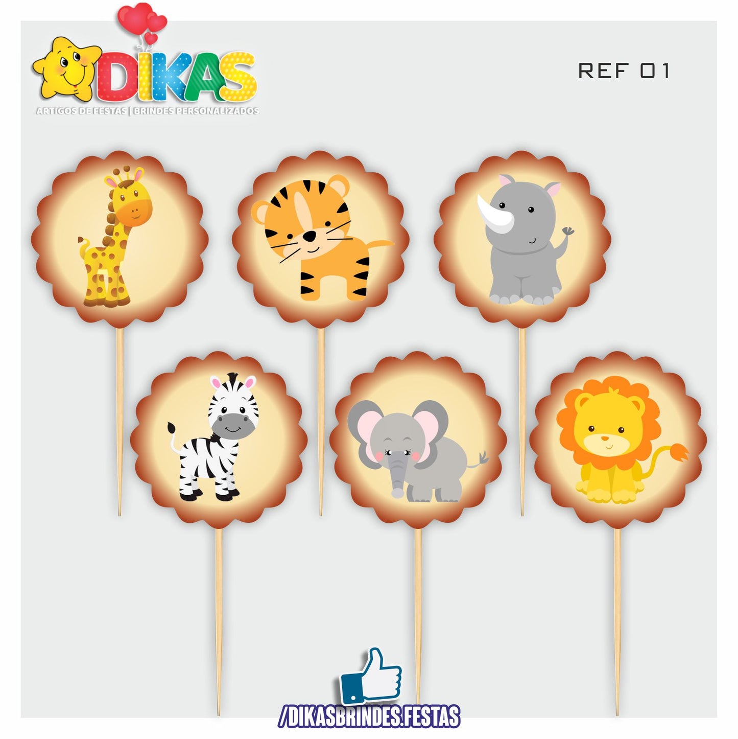 TOPPERS SIMPLES - ANIMAIS DA SELVA