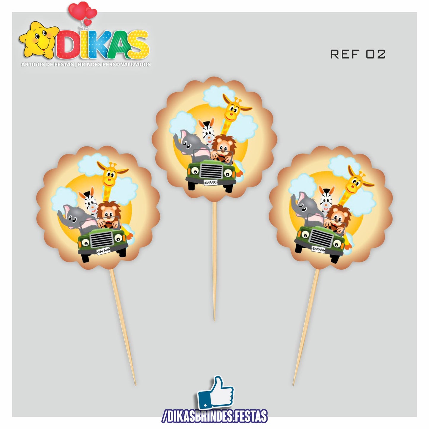TOPPERS SIMPLES - ANIMAIS DA SELVA