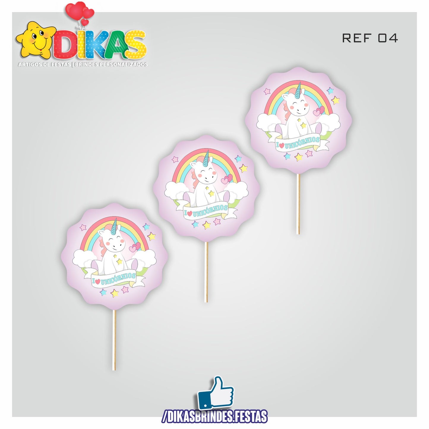 TOPPERS SIMPLES - UNICÓRNIO