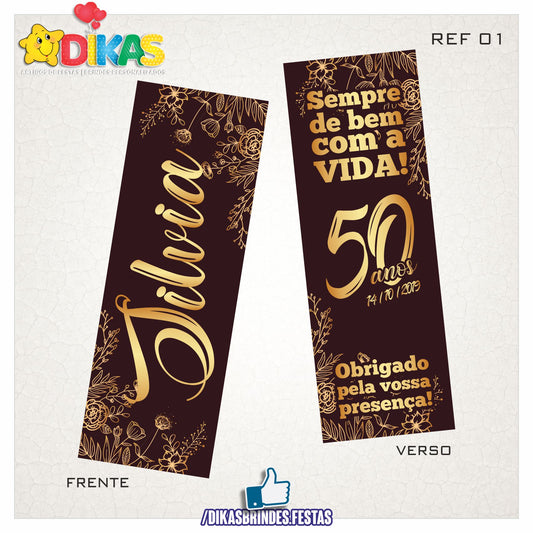 MARCADOR DE LIVRO PERSONALIZADO - 50 ANOS