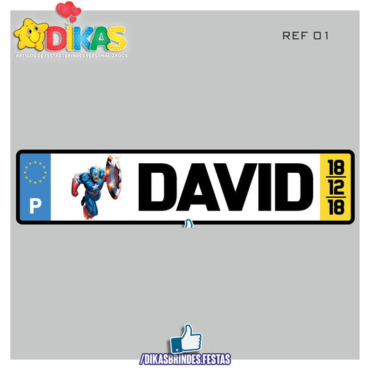 MATRICULA PERSONALIZADA - CAPITÃO AMÉRICA