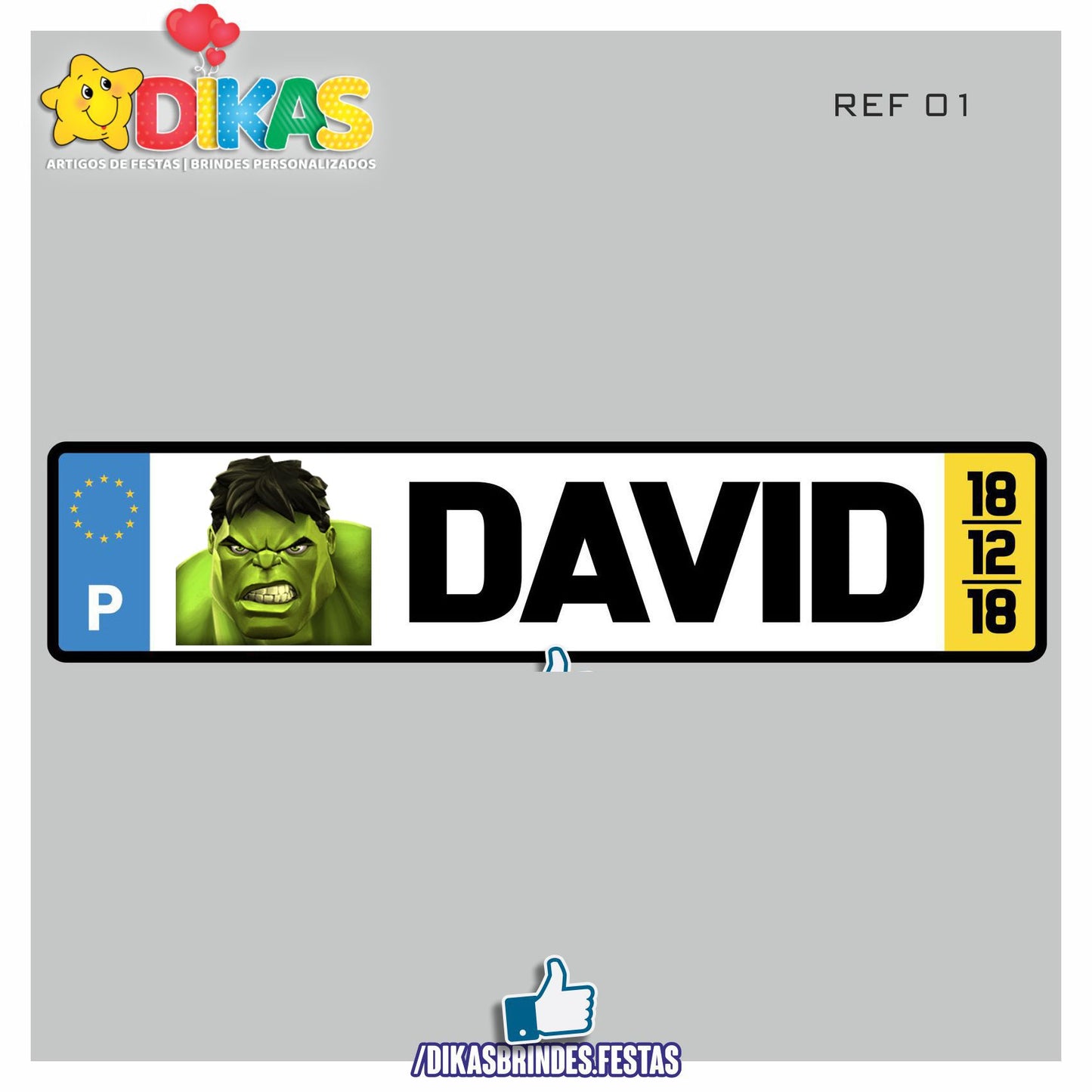 MATRICULA PERSONALIZADA - HULK