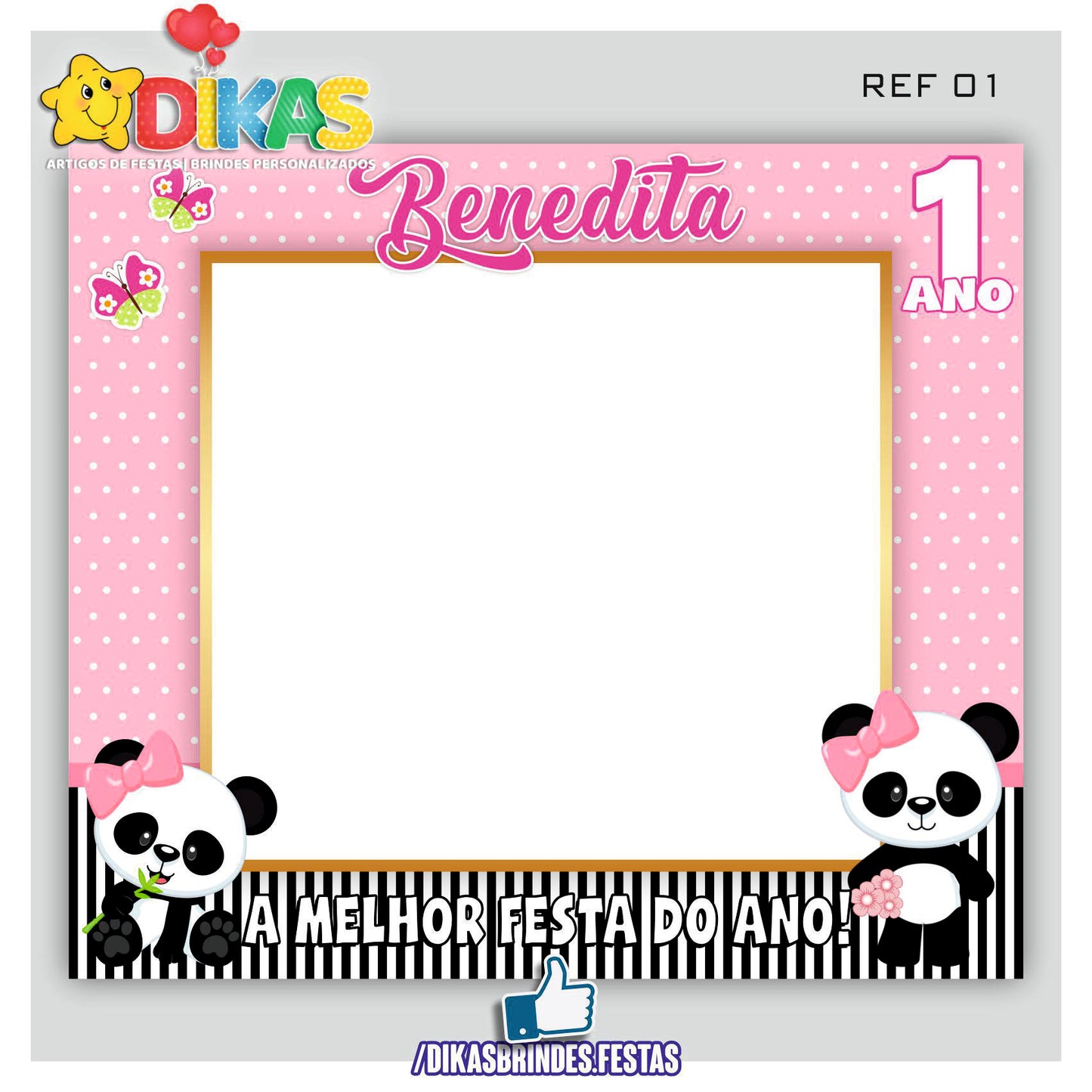 MOLDURA PARA FOTOS - PANDA BEBÉ