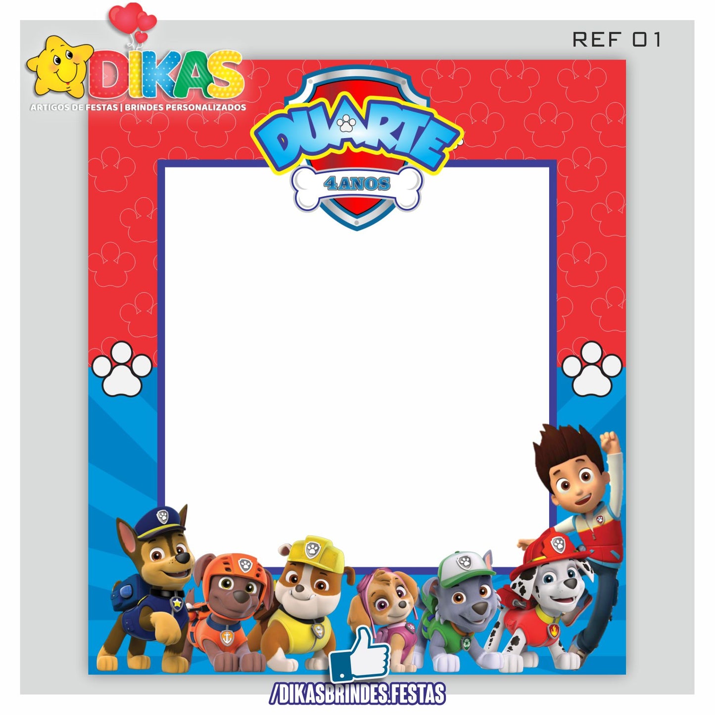 MOLDURA PARA FOTOS - PATRULHA PATA