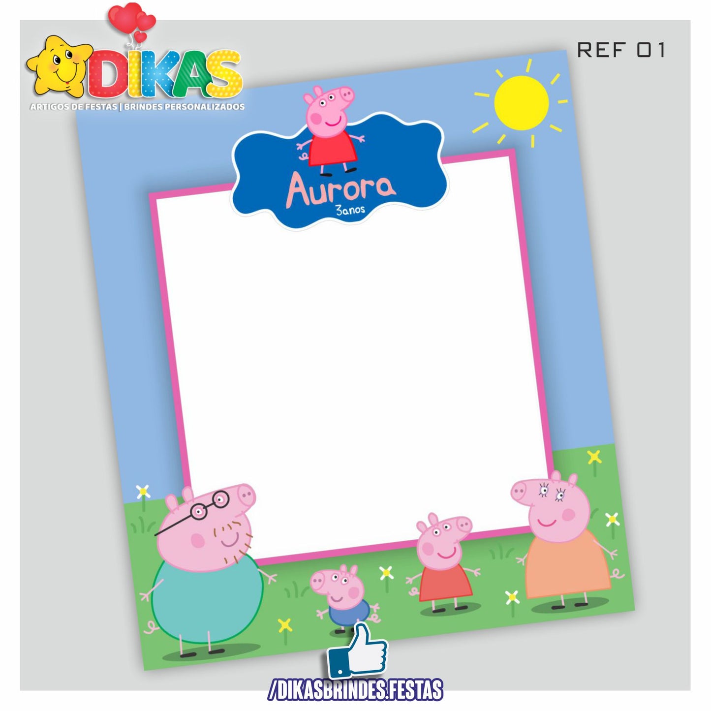 MOLDURA PARA FOTOS - PORQUINHA PEPPA