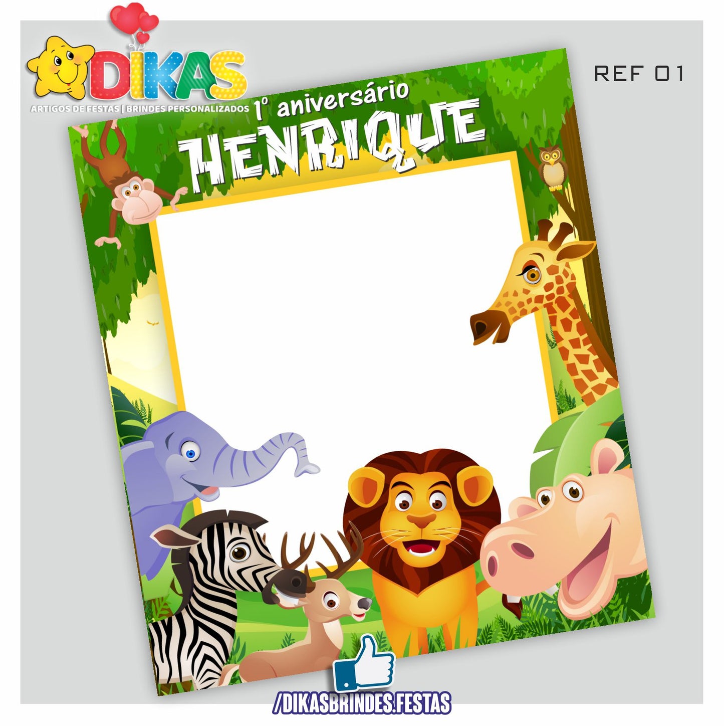 MOLDURA PARA FOTOS - ANIMAIS DA SELVA