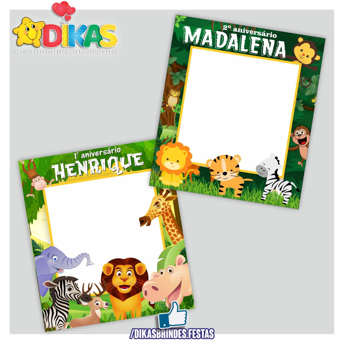 MOLDURA PARA FOTOS - ANIMAIS DA SELVA