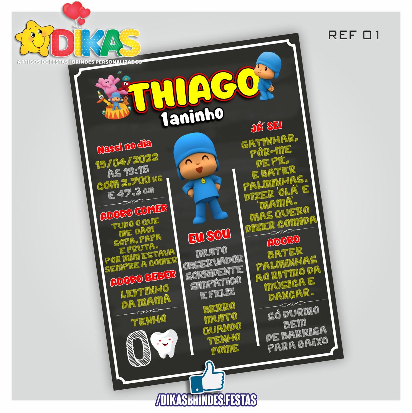 QUADRO MEU PERFIL - POCOYO