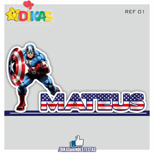 NOME DECORATIVO - CAPITÃO AMÉRICA