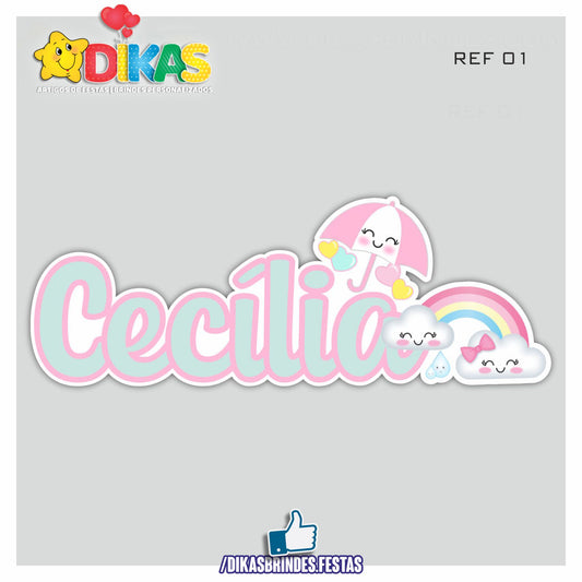 NOME DECORATIVO - CHUVA DE AMOR