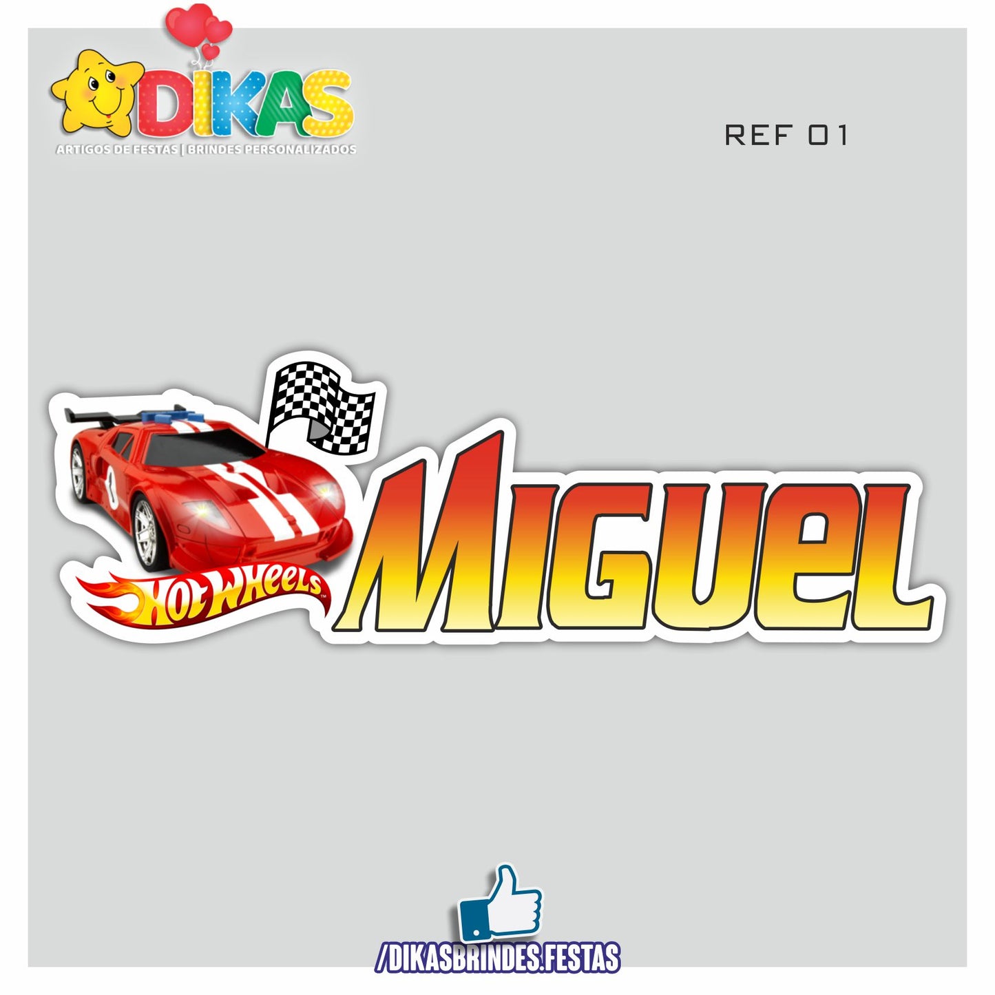 NOME DECORATIVO - HOTWHEELS