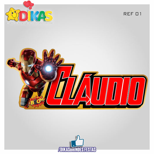 NOME DECORATIVO - IRON MAN