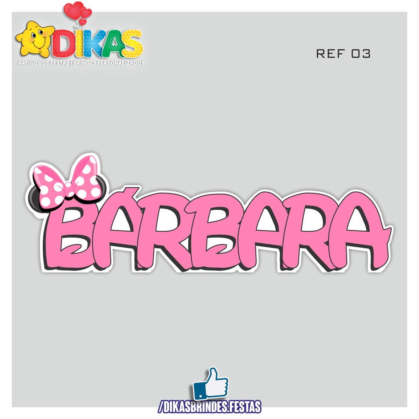 NOME DECORATIVO - MINNIE ROSA
