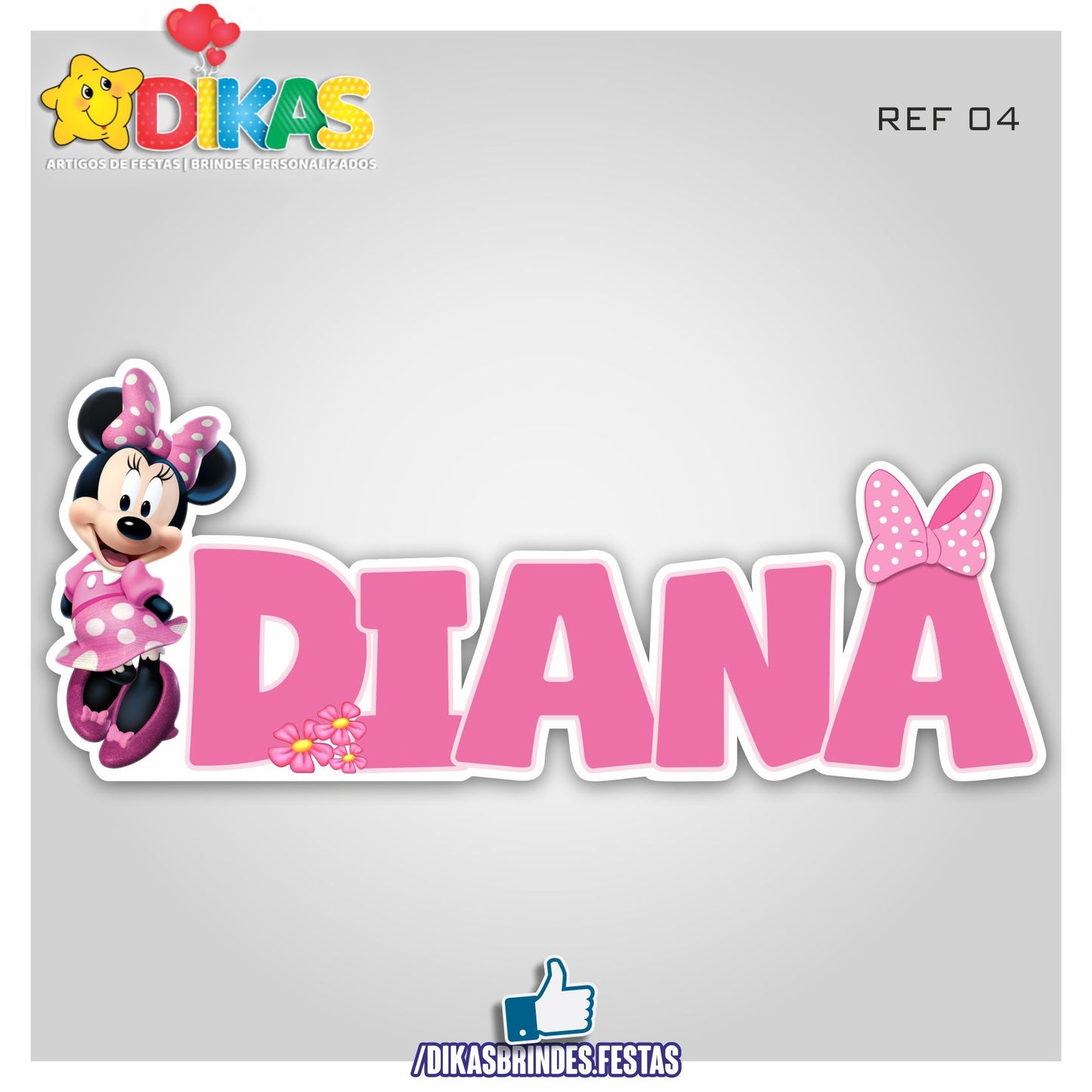 NOME DECORATIVO - MINNIE ROSA