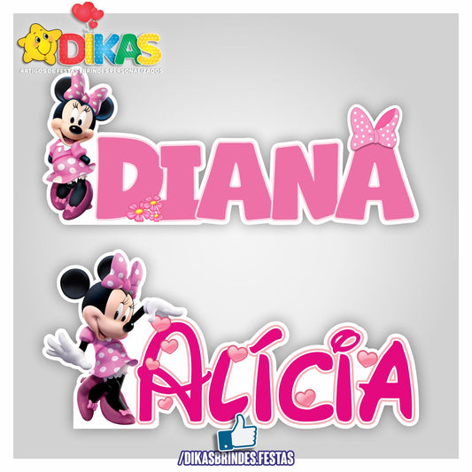 NOME DECORATIVO - MINNIE ROSA