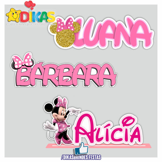 NOME DECORATIVO - MINNIE ROSA