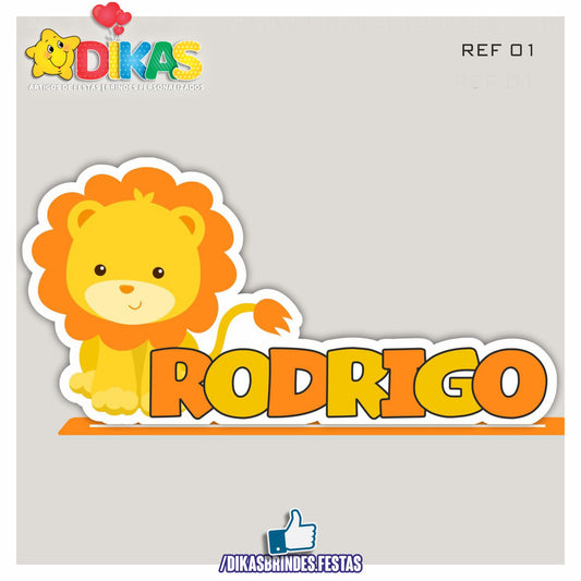 NOME DECORATIVO - ANIMAIS DA SELVA