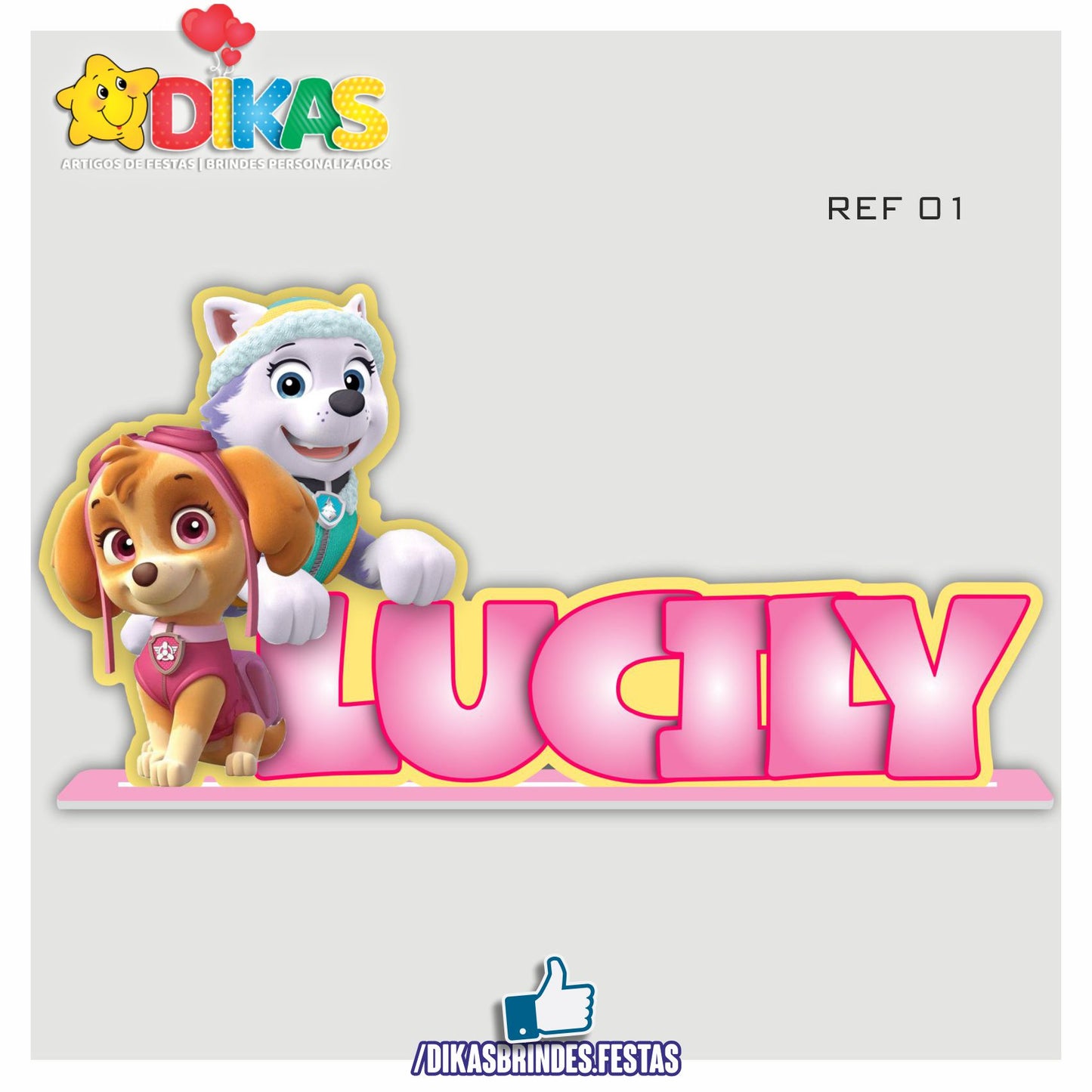 NOME DECORATIVO - PATRULHA PATA SKYE