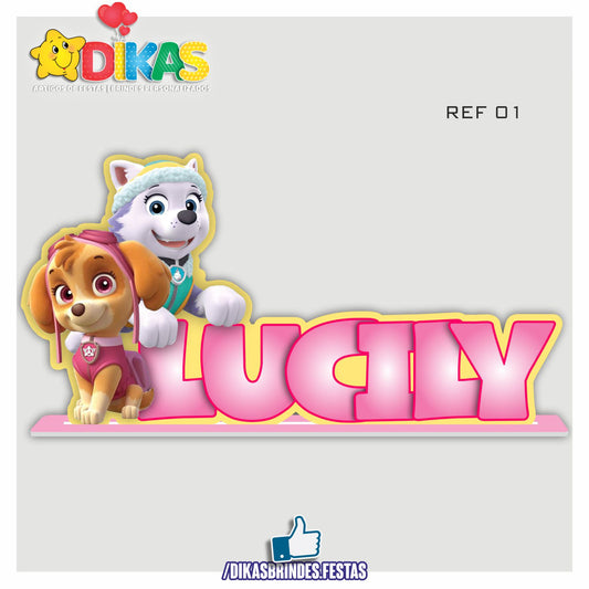 NOME DECORATIVO - PATRULHA PATA SKYE