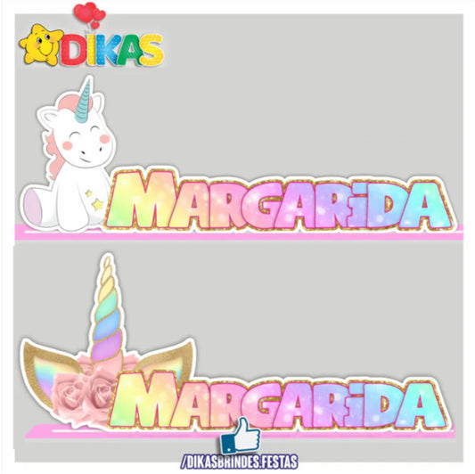 NOME DECORATIVO - UNICÓRNIO