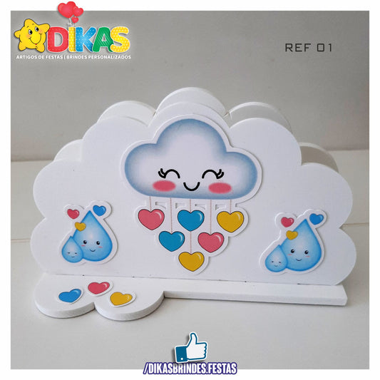 PORTA-GUARDANAPO EM PVC - CHUVA DE AMOR