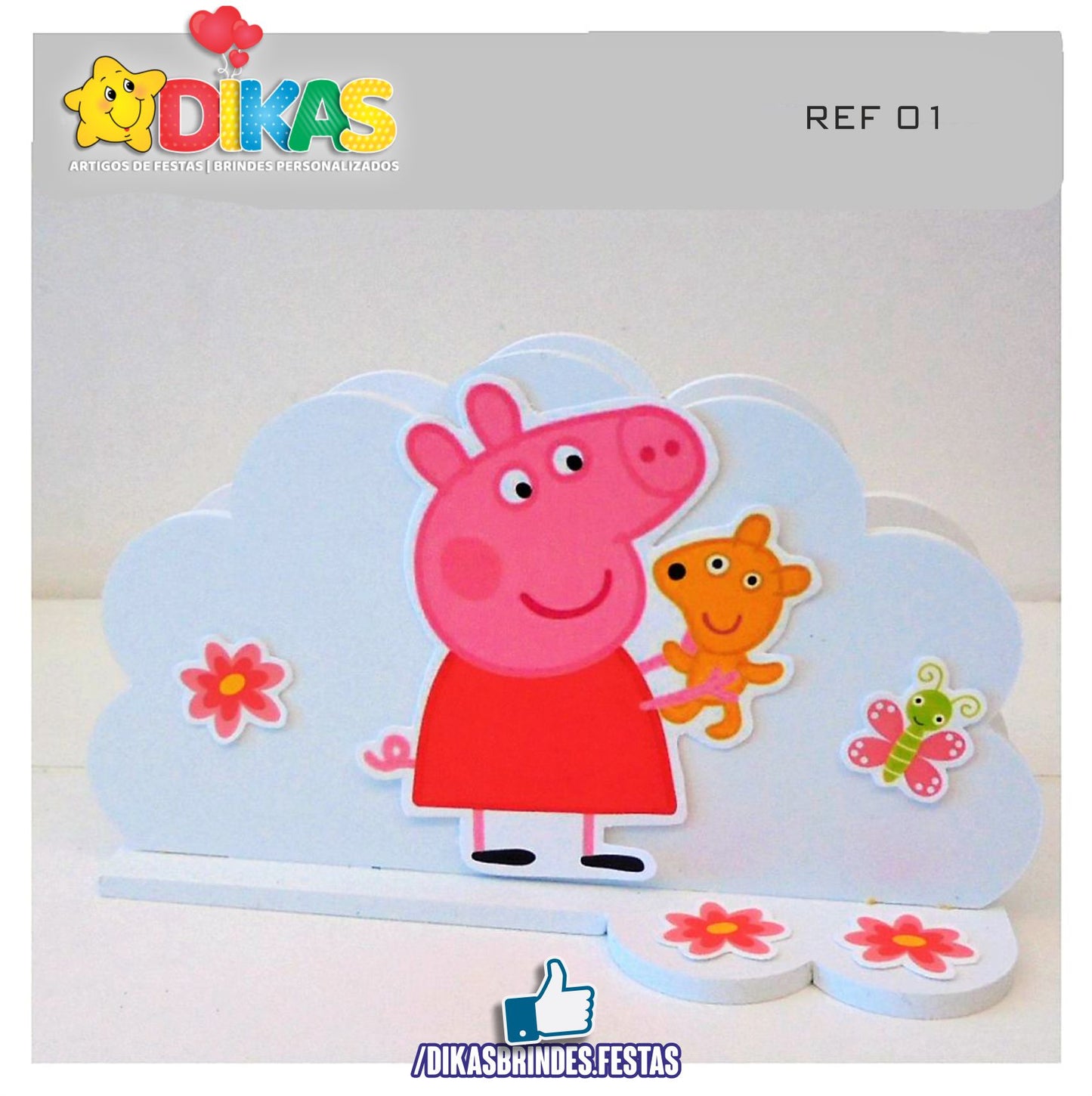 PORTA-GUARDANAPO EM PVC - PORQUINHA PEPPA