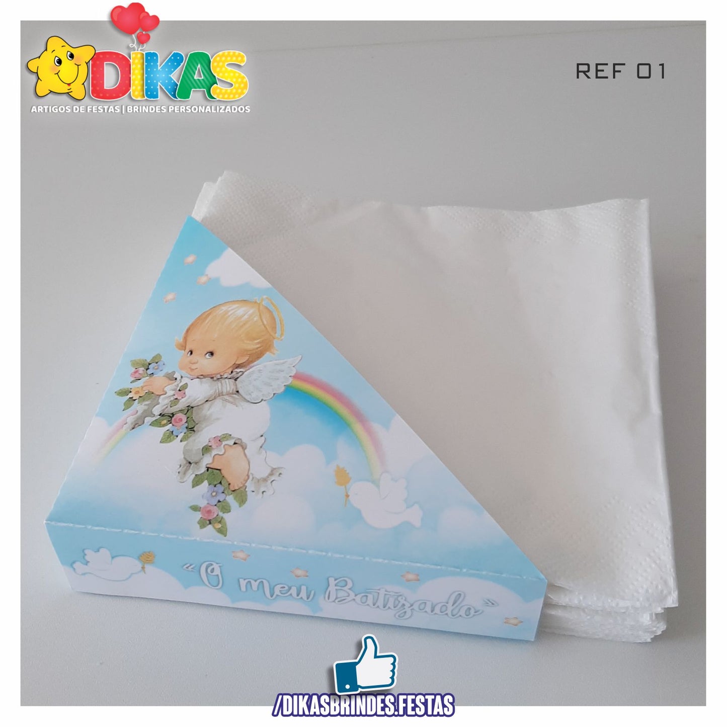 PORTA-GUARDANAPO EM PAPEL - BATIZADO