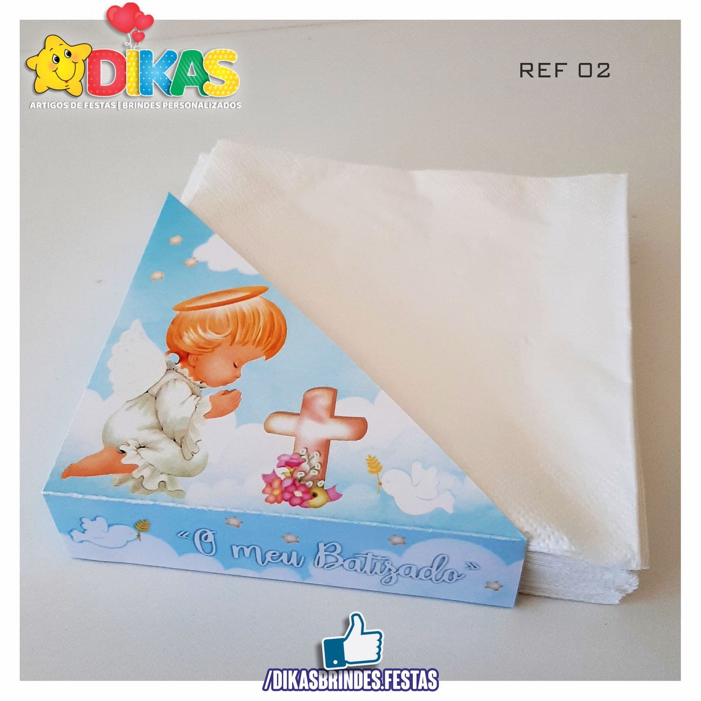 PORTA-GUARDANAPO EM PAPEL - BATIZADO