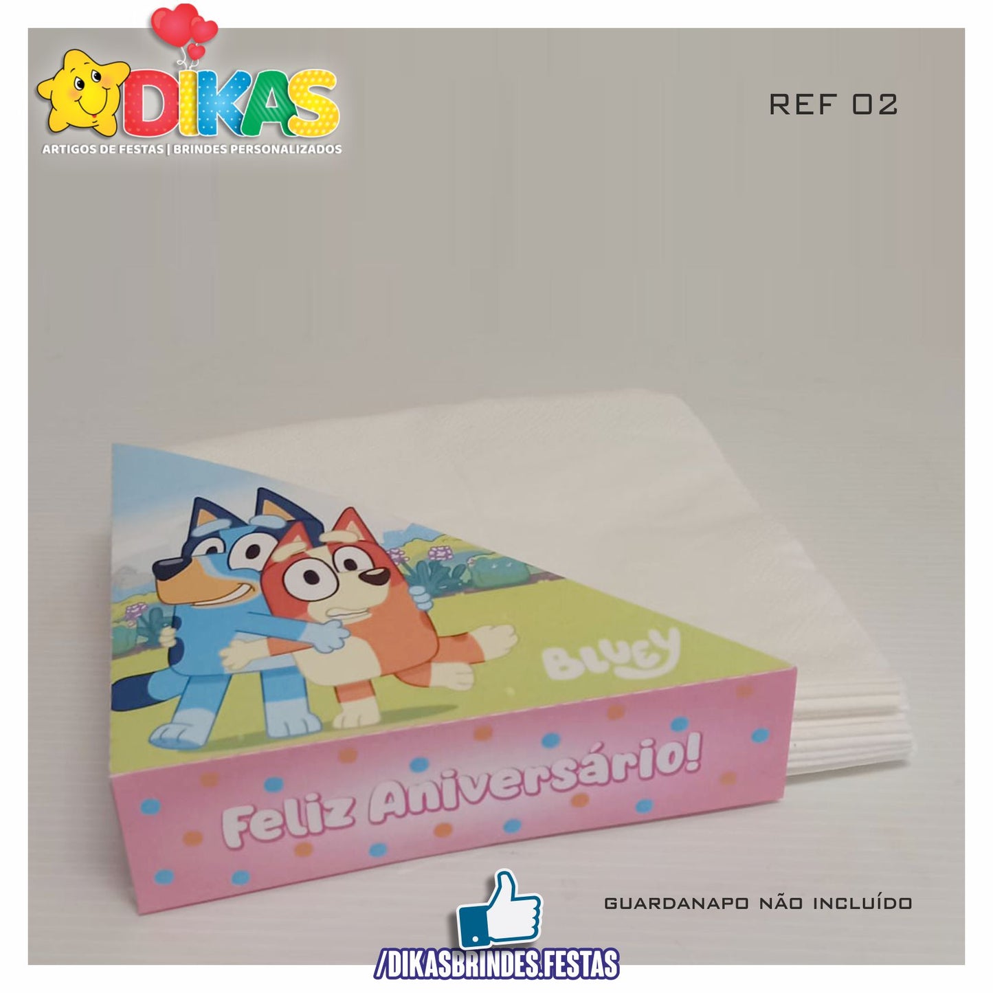 PORTA-GUARDANAPO EM PAPEL - BLUEY