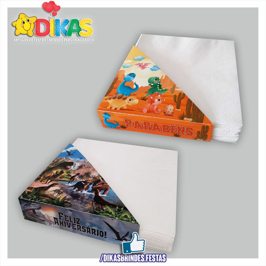 PORTA-GUARDANAPO EM PAPEL - DINOSSAUROS