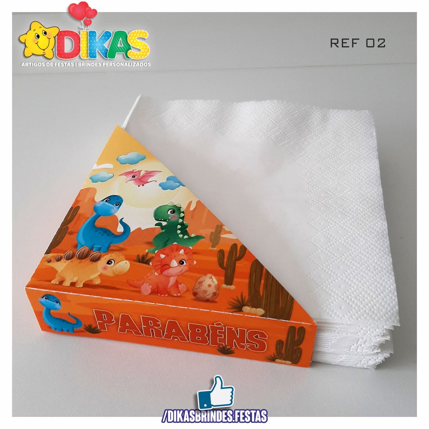 PORTA-GUARDANAPO EM PAPEL - DINOSSAUROS