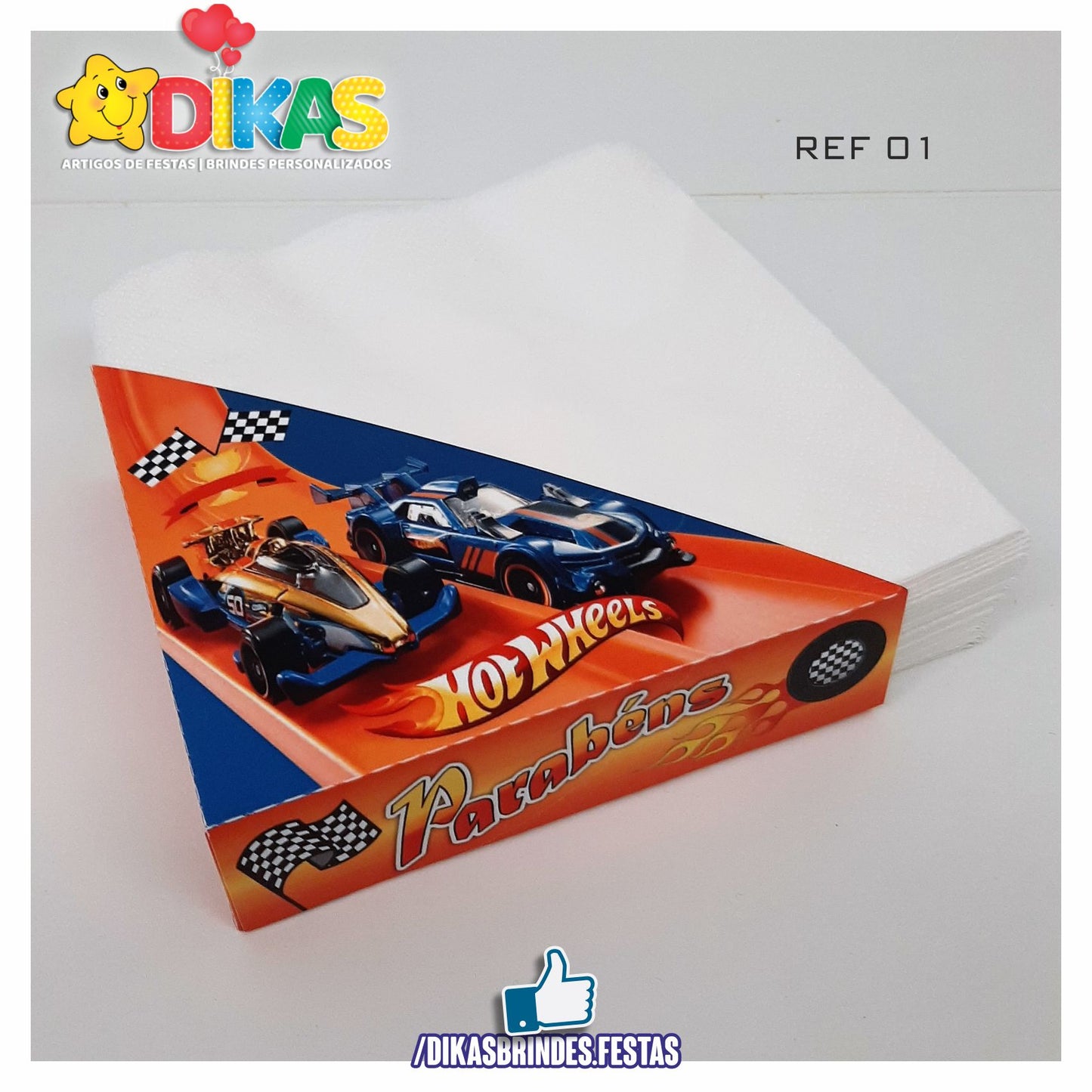 PORTA-GUARDANAPO EM PAPEL - HOTWHEELS