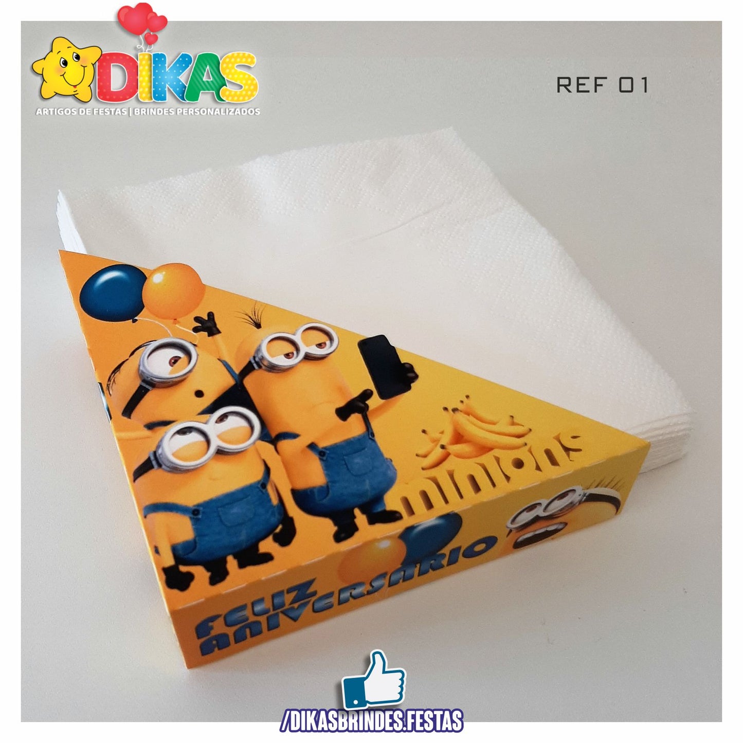 PORTA-GUARDANAPO EM PAPEL - MINIONS