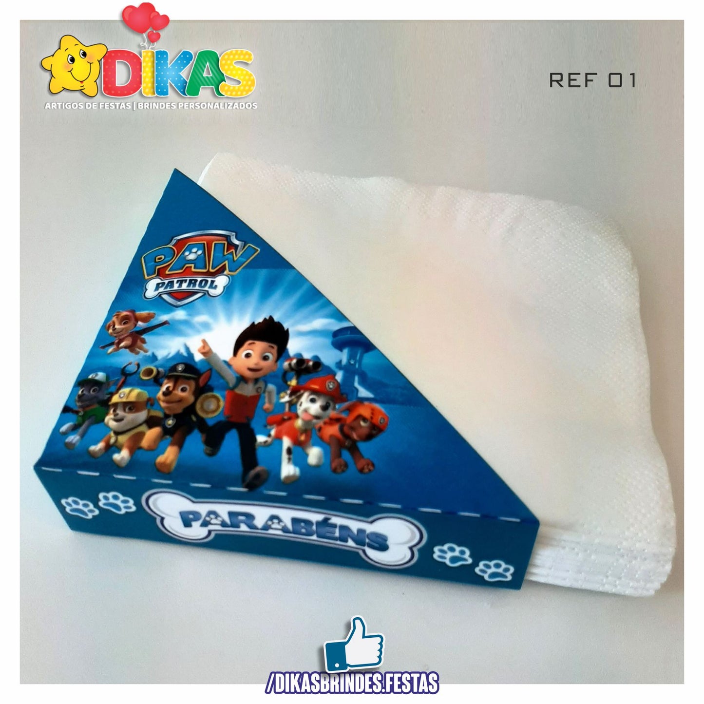 PORTA-GUARDANAPO EM PAPEL - PATRULHA PATA