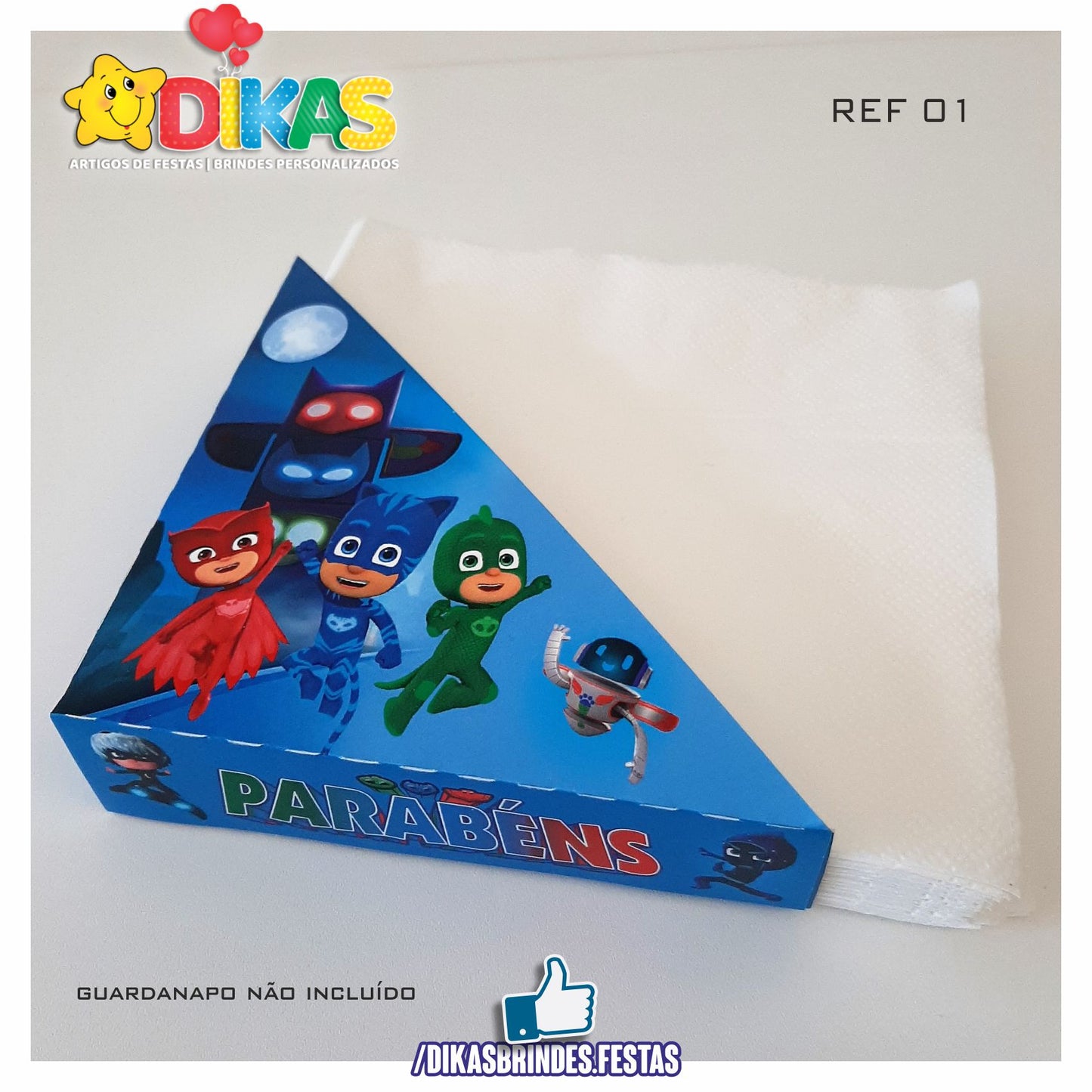 PORTA-GUARDANAPO EM PAPEL - PJMASKS