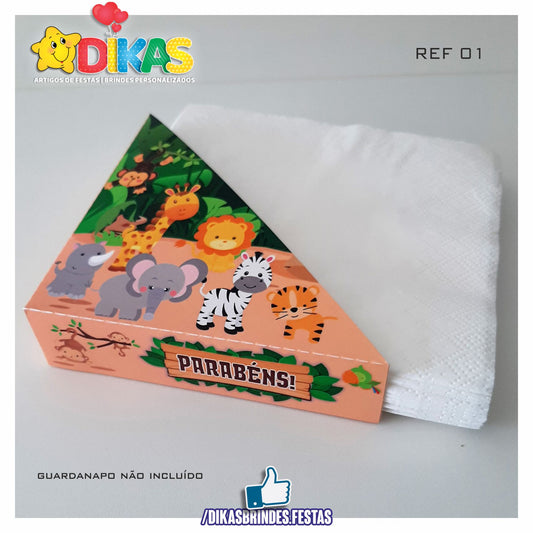 PORTA-GUARDANAPO EM PAPEL - ANIMAIS DA SELVA