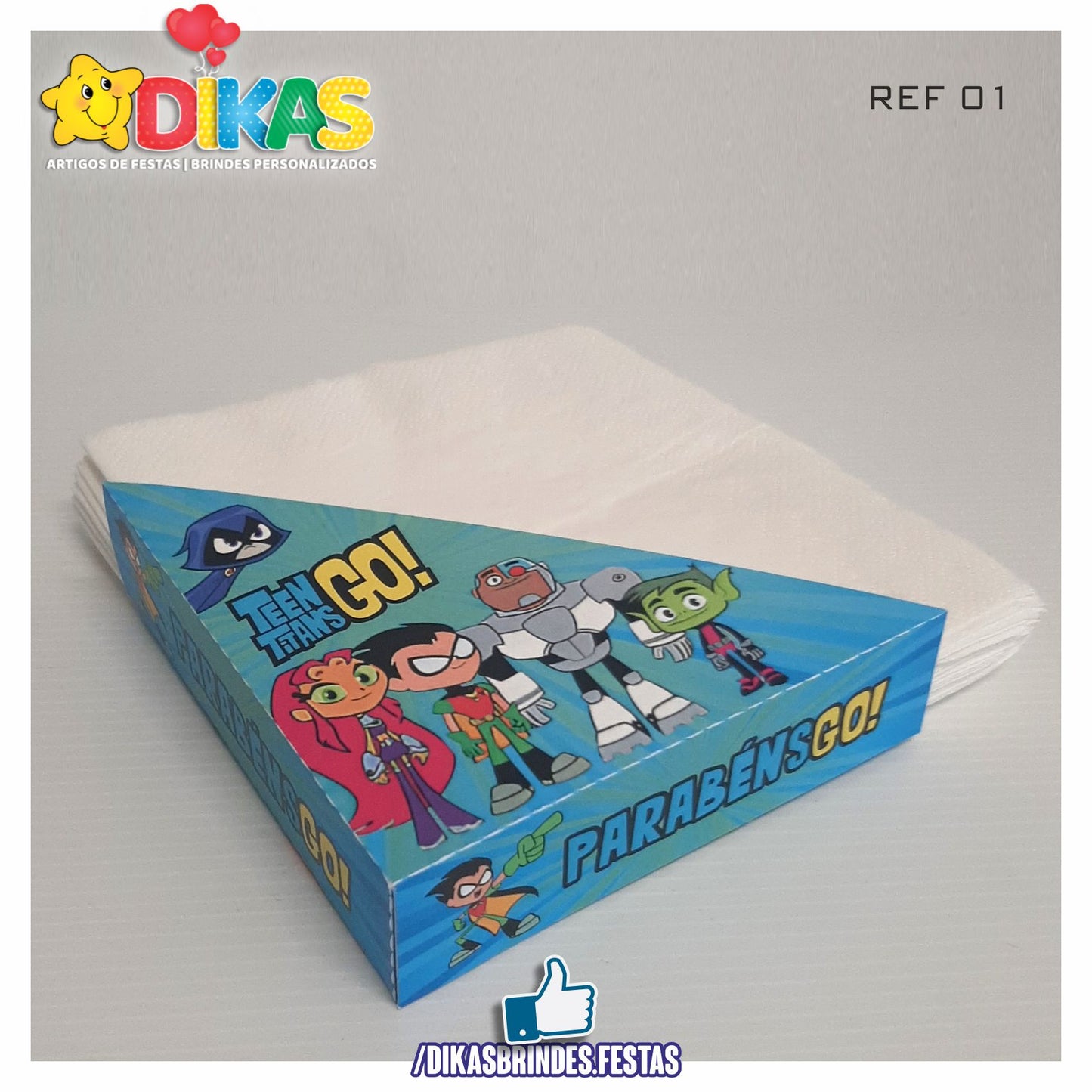 PORTA-GUARDANAPO EM PAPEL - TEEN TITANS GO