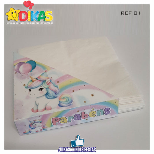 PORTA-GUARDANAPO EM PAPEL - UNICÓRNIO