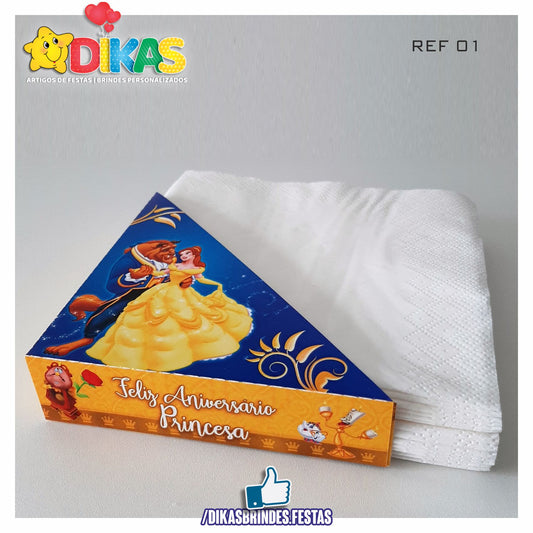 PORTA-GUARDANAPO EM PAPEL - A BELA E A FERA