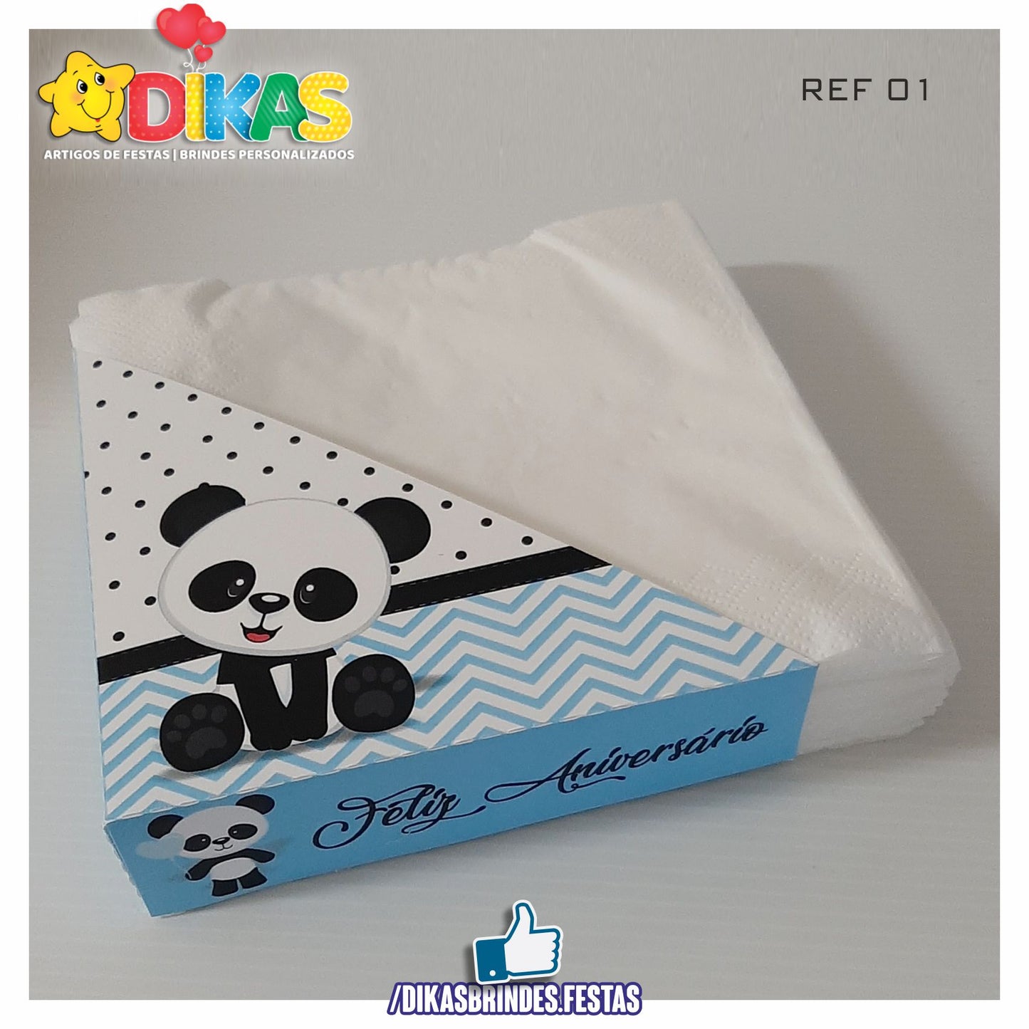 PORTA-GUARDANAPO EM PAPEL - PANDA BEBÉ