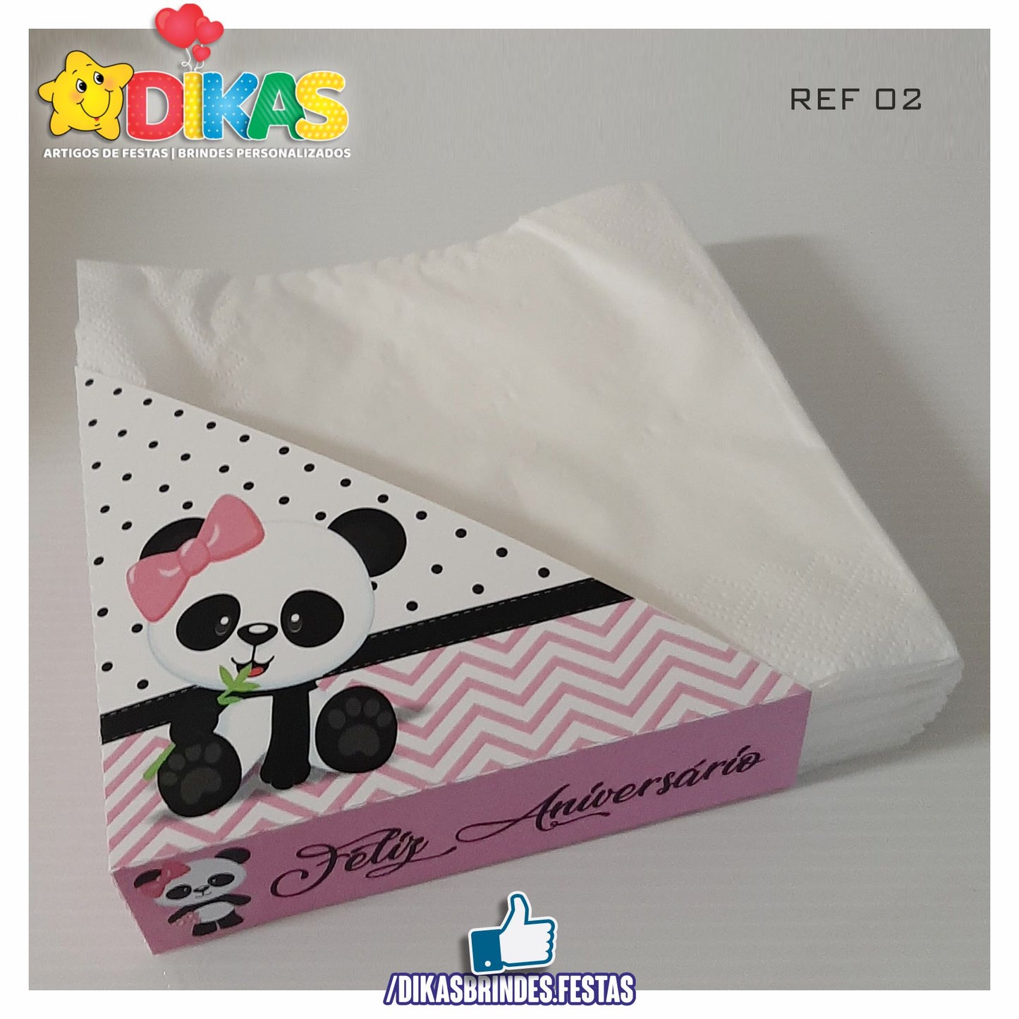 PORTA-GUARDANAPO EM PAPEL - PANDA BEBÉ