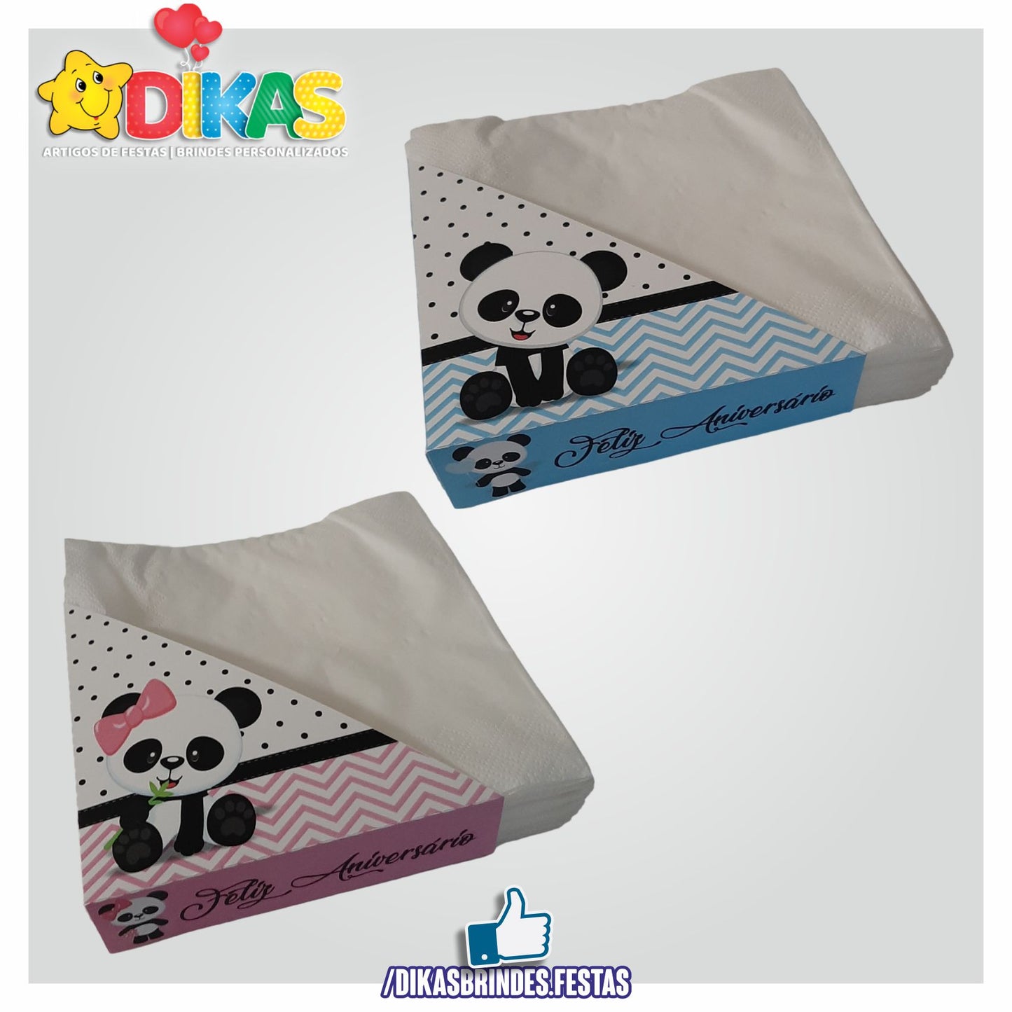 PORTA-GUARDANAPO EM PAPEL - PANDA BEBÉ