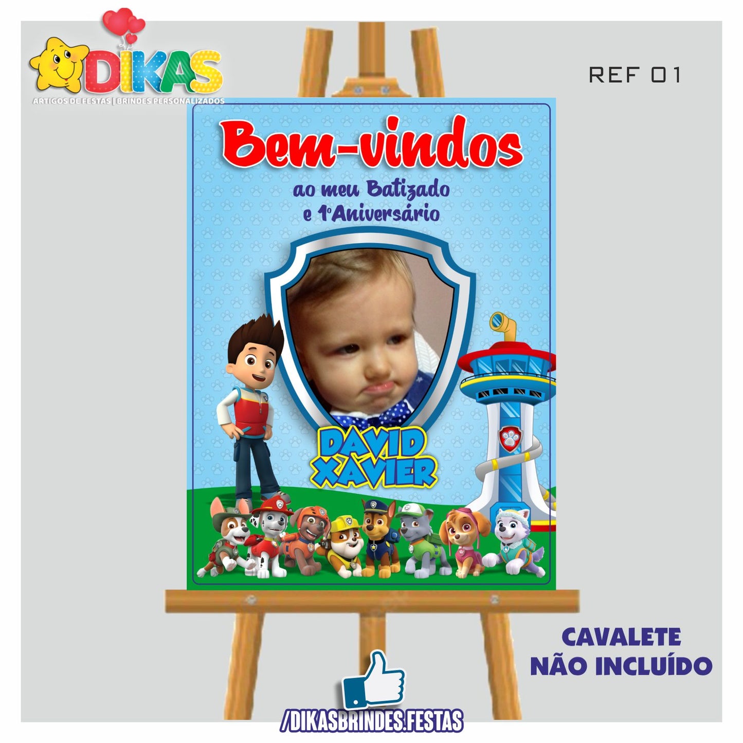 PLACARD DE ENTRADA PERSONALIZADO - PATRULHA PATA