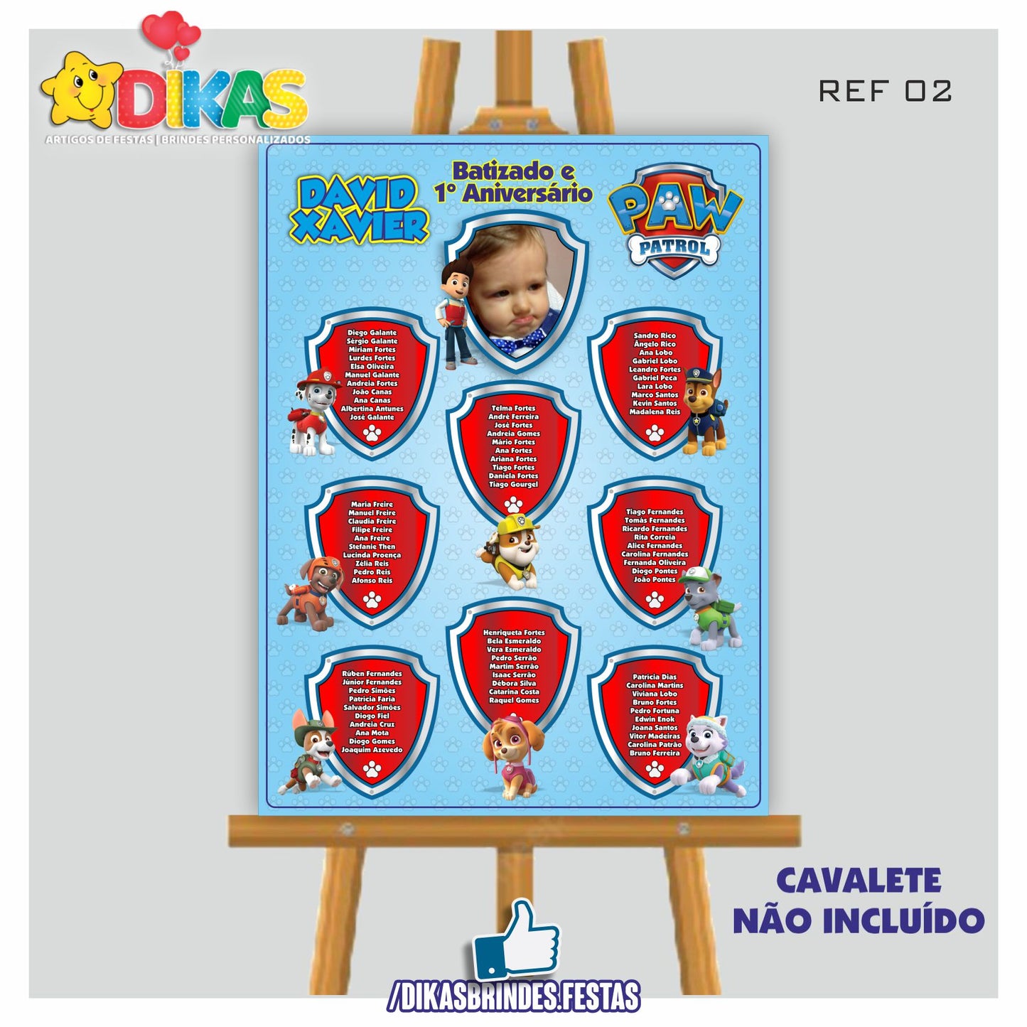 PLACARD MARCAÇÃO DE MESAS - PATRULHA PATA