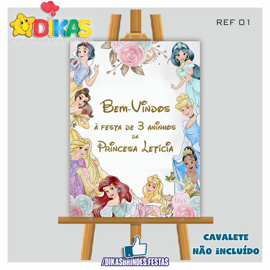 PLACARD DE ENTRADA PERSONALIZADO - PRINCESAS DISNEY