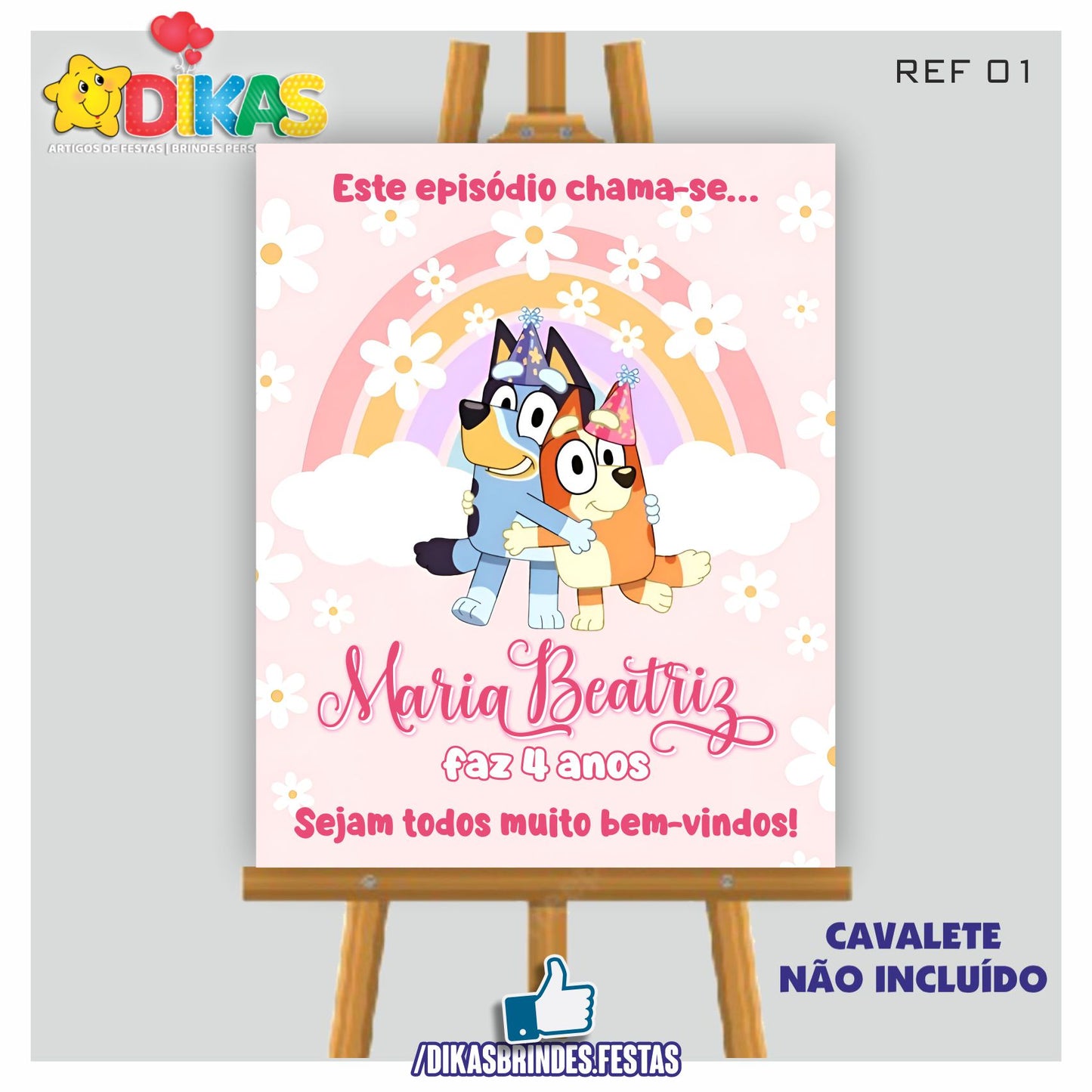 PLACARD DE ENTRADA PERSONALIZADO - BLUEY