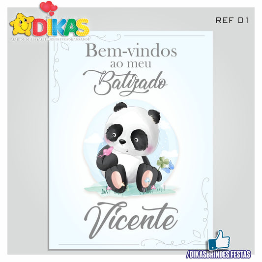 PLACARD DE ENTRADA PERSONALIZADO - PANDA BEBÉ
